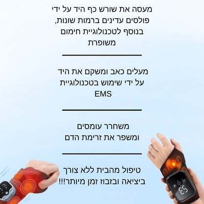 ™WristFlex Pro - מעסה טיפולי לשיקום ומניעת כאבים בשורש כף היד